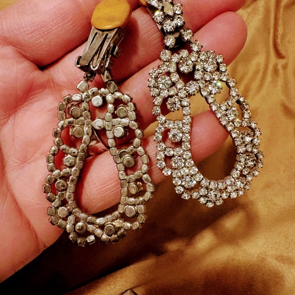 Sparkling Silver Crystal Teardrop Earrings - Picture 4 of 4